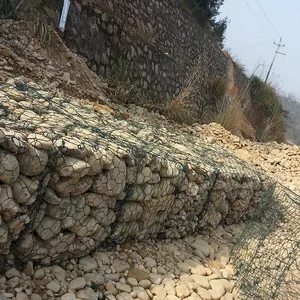 High Quality Gabions Box Hot Dipped Galvanized Material / Welded Gabions/gabion Stone Fence Silver Hexagon Galvanized Steel Wire