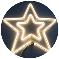 Lampu Neon LED SMD Motif Bintang Ganda Grosir untuk Dekorasi Dinding Luar Ruangan, Lampu Natal untuk Liburan