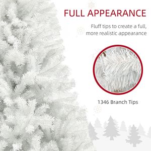 Sapin de Noël artificiel pré-éclairé DB 7,5 pieds, 1346 pointes de branches, lumières LED chaudes, base en acier, décoration intérieure pour les fêtes - Product Image 5