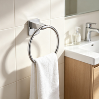 Moderner Hotel-Handtuchring mit Schrägtrapez-Basis aus Zinklegierung, Wandmontage-Handtuchhalter in Verschiedenen Ausführungen für Luxuriöse Badezimmer-Accessoires