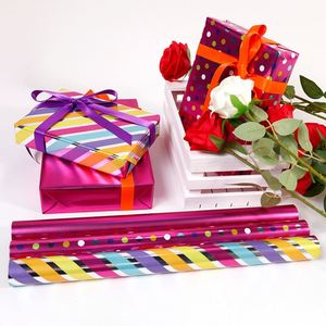 Venta al por mayor de alta calidad, 80g, papel tisú aluminizado de Navidad, 43*300cm, regalo de lujo, embalaje de cumpleaños personalizado, rollo de papel de regalo - Product Image 3