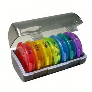 Organisateur de voyage compact et durable, boîte à pilules quotidienne colorée pour une semaine, idéale pour les voyages transfrontaliers - Product Image 4