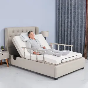 2024 Älter-freundliches elektrisches Bett Krankenschwester-Heimpflege mit bequemer Matratze und Händenläufen auf beiden Seiten