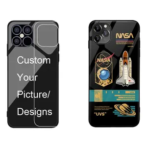 Casing ponsel kaca Tempered tahan guncangan, casing penutup belakang ponsel kartun NASA tahan guncangan harga murah untuk Iphone 15 seri