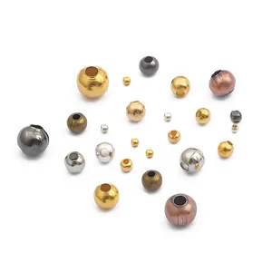2022 Fashion Jewelry Accessories Multicolor Plated Metal Round Beads Iron Round Metal Bead