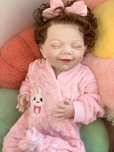 Tiny Kits Lovely Likelife, Muñecas Reborn de Silicona de Cuerpo Completo Dormido, Bonnie <span class=keywords><strong>Anuk</strong></span> Race Jamaican Africa Closes Kits - Product Image 3