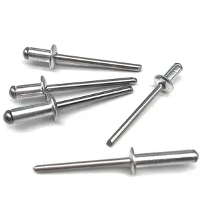 Dôme plat en aluminium et acier inoxydable, goujons ouvertes, rivets stores, 200mm, fabrication chinoise, DIN7337 - Product Image 5