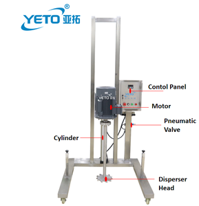 Mezcladora de Alta Cizalladura Eléctrica Móvil YETO 50-500L, Máquina para Mezclar, Homogeneizar y Emulsionar Cremas Cosméticas - Product Image 1