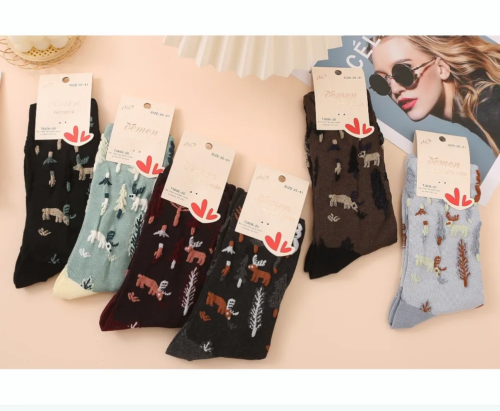 Oemen Coloridos calcetines divertidos con logotipo personalizado, regalos de algodón, calcetines de mujer divertidos a la moda personalizados para mujer
