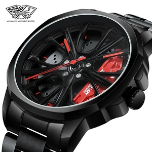 นาฬิกาข้อมือลายล้อแม็กซ์คุณภาพสูงแบบดรอปชิปปิ้ง พิมพ์ลายตามสั่ง OEM นาฬิกาควอตซ์ลายล้อแม็กซ์หมุนได้สามมิติสำหรับผู้ชาย - Product Image 3