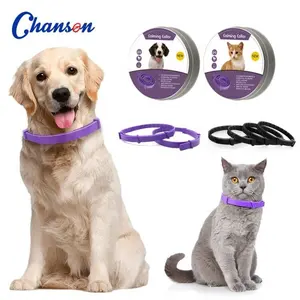 Ensemble de Logo personnalisé 3 en 1, collier calmant réglable Anti-anxiété et Anti-Stress pour animaux de compagnie, pour chiens et chats