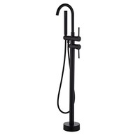 Robinets de baignoire tout cuivre, or, chrome, noir, laiton sans plomb, montage au sol, remplissage de baignoire, robinets mitigeurs de douche