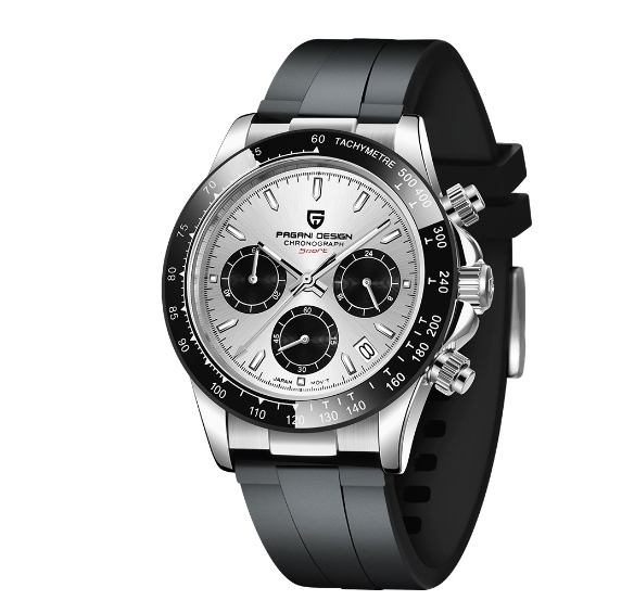 PAGANI DESIGN 1664 Sports Watch Chronograph Quartz Men's Luxury Brand Watches rubber Strap Sapphire Glass Watch
