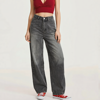 Nouvel Arrivage Jean Femme Rétro Boyfriend en Denim Délavé à Effet Usé, Coupe Droite Ample Style Streetwear