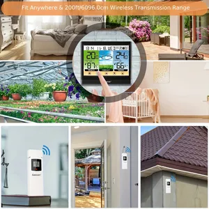 Đồng hồ đo nhiệt độ trong nhà Dự báo thời tiết đồng hồ điện tử với màn hình cảm ứng báo động đo độ ẩm Nhiệt kế gia dụng - Product Image 3