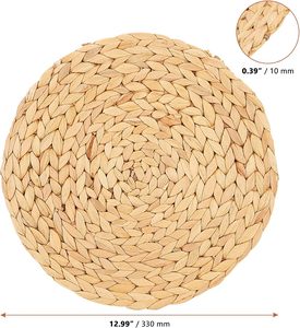 Heat Resistant Classic <b>Round</b> Non-Slip Handmade Braided Woven Eco-Friendly Dinner Table Mats <b>Placemat</b> for Kitchen Wedding - Product Image 1