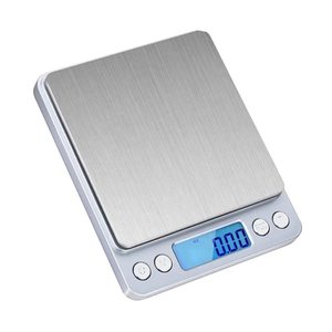 Balance de cuisine électronique en acier inoxydable 500g/0.01g alimentée par piles AAA pour la mesure du poids - Product Image 1