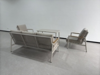 Ensemble de canapé d'extérieur moderne en aluminium 4 pièces pour jardin, villa et parc - Mobilier de patio durable avec coussins imperméables