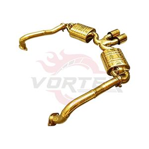 Échappement arrière à soupapes Vortex Gold en acier inoxydable pour Porsche Boxster Cayman 981 2.7 3.4 avec kit de doubles sorties d'échappement dorées centrales - Product Image 6