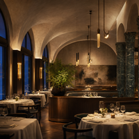 Solution tout-en-un pour restaurants haut de gamme, conception d'intérieur personnalisée, rendu 3D-Max, design d'intérieur avec mobilier