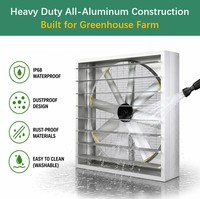 Ventilateur solaire pour serre, étanche IP68, avec moteur BLDC, en alliage d'aluminium, à fixation murale, pour l'extraction d'air et la ventilation des exploitations agricoles