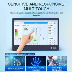 Nhà Máy Bán buôn IP65 treo tường <span class=keywords><strong>AIO</strong></span> RJ45 Điện dung màn hình cảm ứng máy tính 450nits đầy đủ nhôm công nghiệp bảng điều chỉnh PC cho Mes - Product Image 2