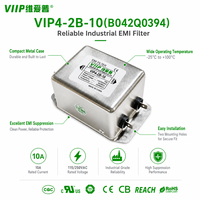 Filtre EMI RFI monophasé VIP4-2B-10(B042Q0394) 10A 250VAC 35mm pour montage sur rail DIN, filtre LC à deux étages pour PLC et automatisation