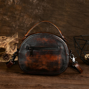 Sac Ando vintage en cuir véritable, mini sac à main pour femme, poignée supérieure arrondie en cuir de vachette, sac bandoulière - Product Image 2
