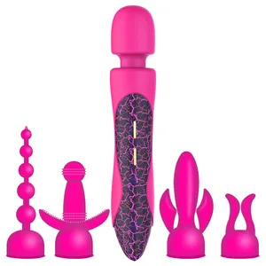 Vibratör değnek masaj seks oyuncakları kadınlar için yükseltilmiş OEM yumuşak silikon kadın yetişkin oyuncaklar 5 in 1 AV değnek vibratör