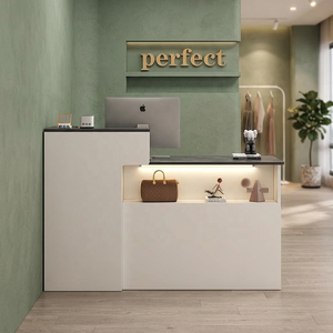 Comptoir de réception moderne avec étagère de rangement pour hall d'entrée, chambre ou usage domestique - Product Image 1
