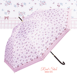RST Corée Style Fleur Impression <span class=keywords><strong>Anti</strong></span> <span class=keywords><strong>UV</strong></span> <span class=keywords><strong>Femme</strong></span> Longue Droite Parapluie Soleil et Pluie Protection Parapluie - Product Image 4