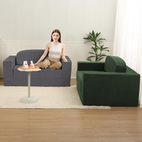 Sofá Cama Extensible de Tela, Estilo Contemporáneo para Sala de Estar, Sofá Reversible Inflable para Hotel o Apartamento