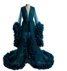 S0301X abito alla moda di alta qualità in Mesh sottile di maternità gonna lunga foto Studio abbigliamento Sexy abito da mattina passerella - Product Image 6