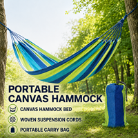 Hamac suspendu portable en toile style brésilien 2 places pour enfant, lit balançoire intérieur/extérieur avec sac de transport toutes saisons, vente en gros