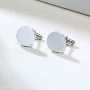 Bán Buôn Biểu Tượng Tùy Chỉnh Khuy Măng Sét Thép Không Gỉ Vòng Khuy Măng Sét Với Gương Ba Lan DIY Trang Sức Làm Cho Người Đàn Ông Sang Trọng Khuy Măng Sét - Product Image 5