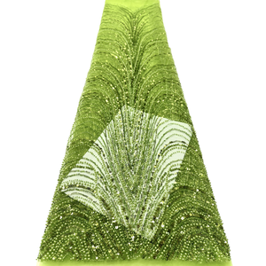NI.AI Aso Ebi tissu de dentelle africaine tissu de mode dentelle perlée dernier tissu de dentelle pour la fête nigériane 2025 - Product Image 1