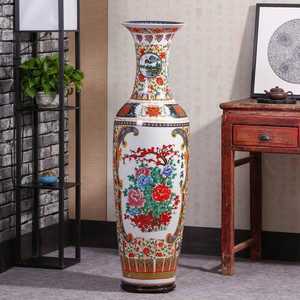 JINGDEZHEN Home Decors Céramique personnalisée chinoise <span class=keywords><strong>Vase</strong></span> à fleurs au sol <span class=keywords><strong>Vase</strong></span> grande taille <span class=keywords><strong>Vase</strong></span> en porcelaine du sol au plafond - Product Image 2