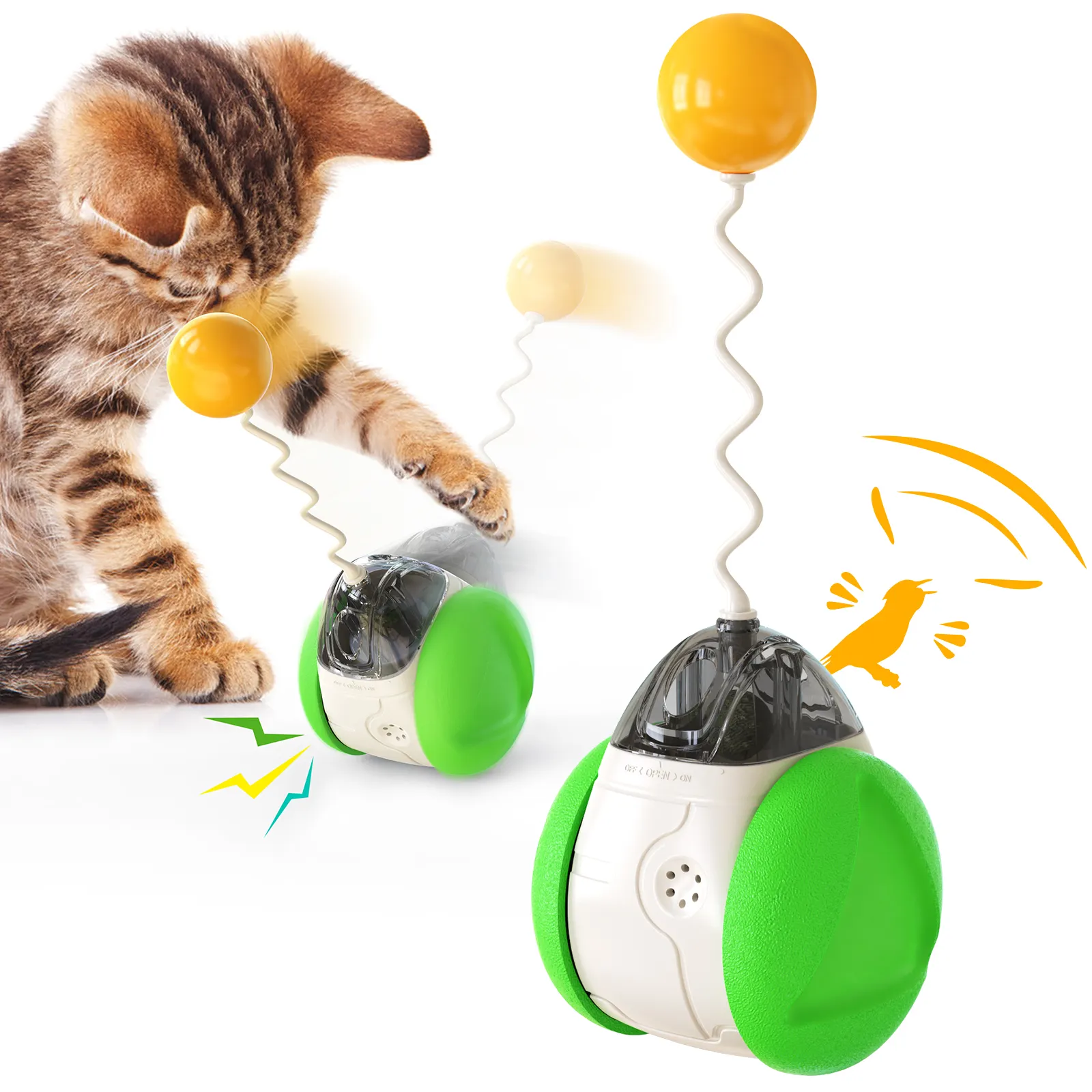 Nieuw Ontwerp Multifunctionele Dierbenodigdheden Milieuvriendelijk Kattenbalspeelgoed Piepend Evenwicht Auto Kattenspeelgoed Interactief Loopkattenkruidspeelgoed