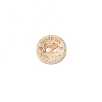 50 pièces/sac 20mm rond en bois naturel fait à la main avec des boutons d'amour couture bricolage artisanat embellissements pour Scrapbooking carterie