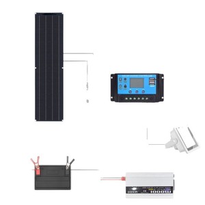 <b>Foldable</b> <b>Solar</b> <b>Panel</b> 50W Black Portable Outdoor Power Supply for RV Boat Battery Charging - Product Image 4