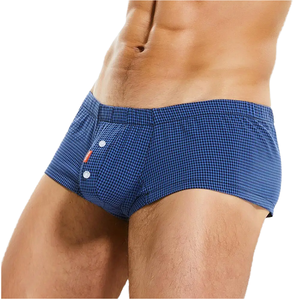 Calzoncillos bóxer de cintura media para hombre SEOBEAN, pantalones cortos de dormir con estampado de flechas y diseño a cuadros - Product Image 1