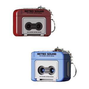 Grabadora de cinta grabable colgante rojo Mini grabación Retro diversión pareja música regalo llavero ornamento <span class=keywords><strong>libro</strong></span> grabación llavero - Product Image 3