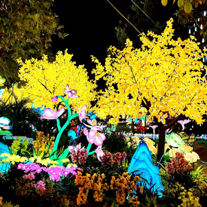 Sculpture lumineuse LED en forme de feuille de Ginkgo avec branches naturelles pour la décoration nocturne des jardins et des places - Product Image 5