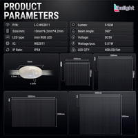 Luces LED RGB Mini WS2811 Programables de 5V, Cortina de Luces con Control por Aplicación, Temporizador Remoto para Decoración de Habitaciones, Bodas y Festividades, Iluminación Interior