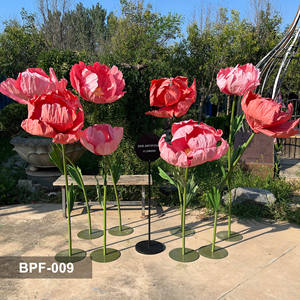 Заводские Свадебные украшения ручной работы + гигантский + ткань + цветок элегантный коралловый цвет гигантский цветок пиона - Product Image 1