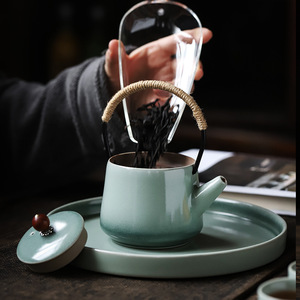 Shangyan Ceramic Teapot Small Size With Lid <b>Infuser</b> Chinese Kung Fu <b>Tea</b> Set Home Use Retro Style - Product Image 1