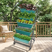 Fabricant BSCI, Jardinière surélevée verticale moderne en métal chromé à 3, 4, 5 ou 6 niveaux pour jardin extérieur et maison