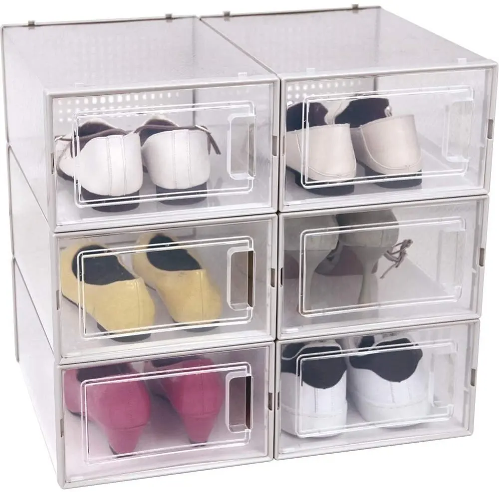 Hot selling Clear Plastic Sneaker Display Drop Front Shoe Box Heavy Duty Stackable Shoe box Storage