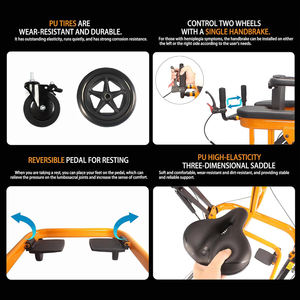 Déambulateur debout imperméable et durable, design pliable, <span class=keywords><strong>cadre</strong></span> en aluminium robuste, capacité de charge de 150 kg, entraîneur de mobilité - Product Image 6