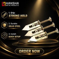 HANSHA Carbon Steel Furniture Fasteners Hammer Drive Drywall Anchor Expansion Screw Metric Concrete & Metal